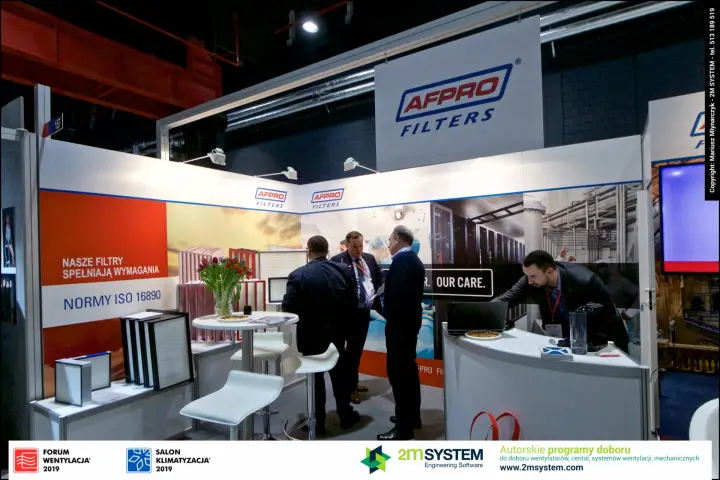 AFPRO Filters stand with panel and bag filters under the ISO 16890 claim