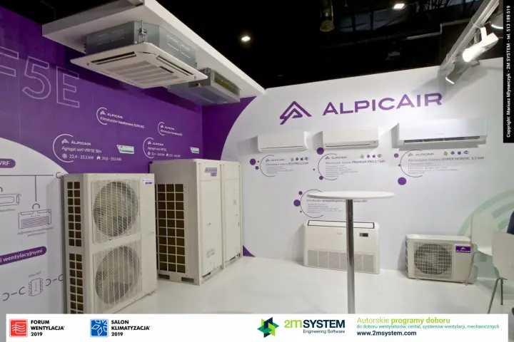 Alpicair VRF5E outdoor units, cassette and wall-mounted split units