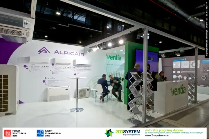 Alpicair wall-mounted split units on the Ventia stand at Forum Wentylacja 2019