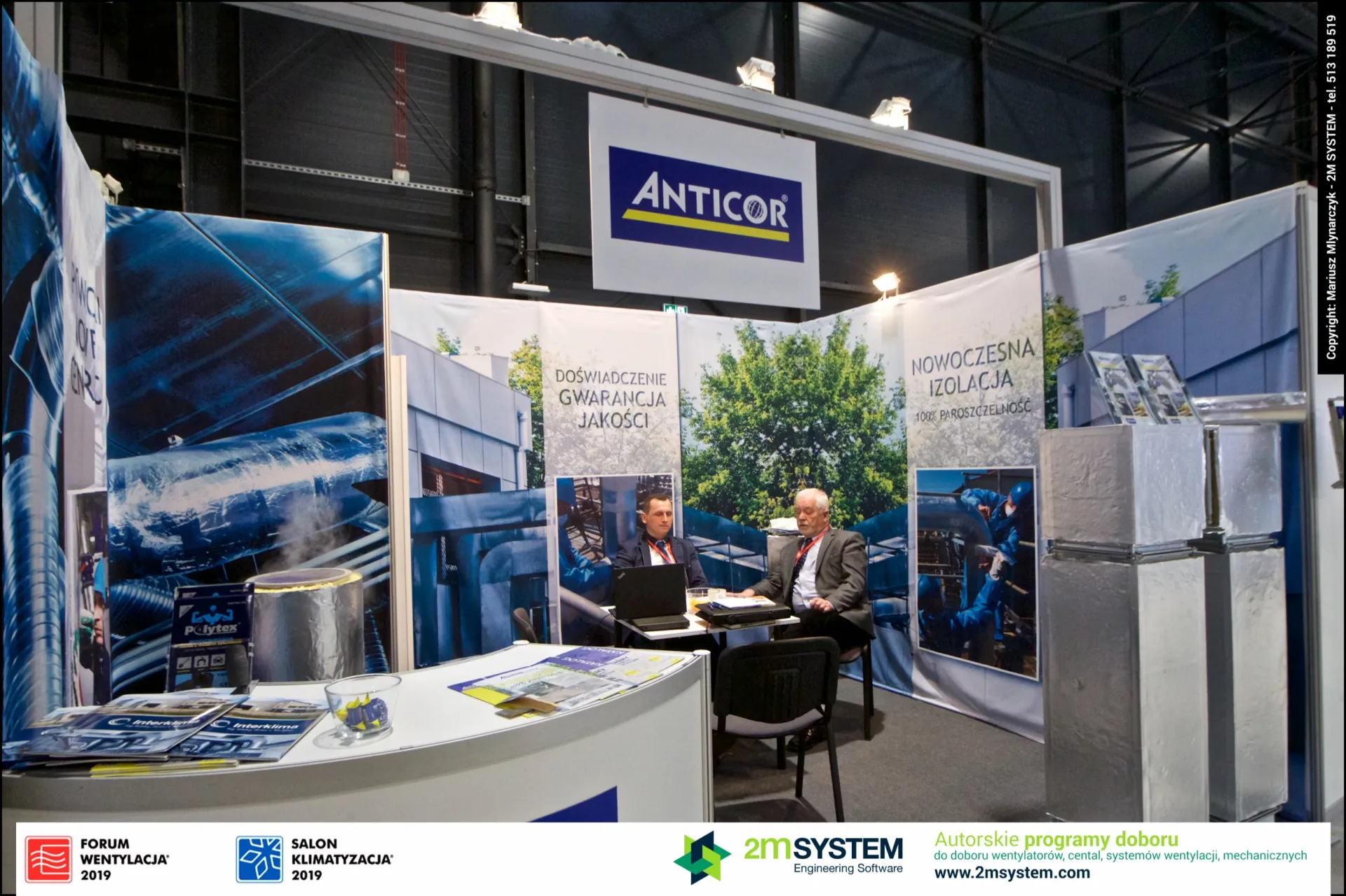 Anticor insulation stand with clad duct samples at Forum Wentylacja 2019