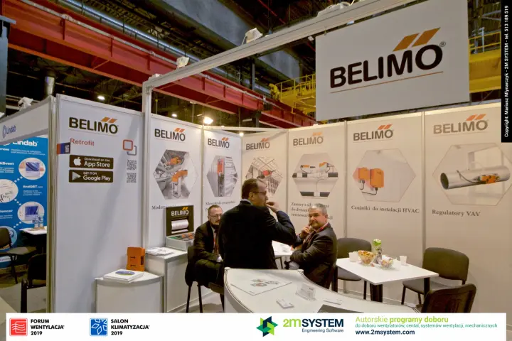 Belimo stand 166 with Retrofit app panel and actuator demo case at Forum Wentylacja 2019