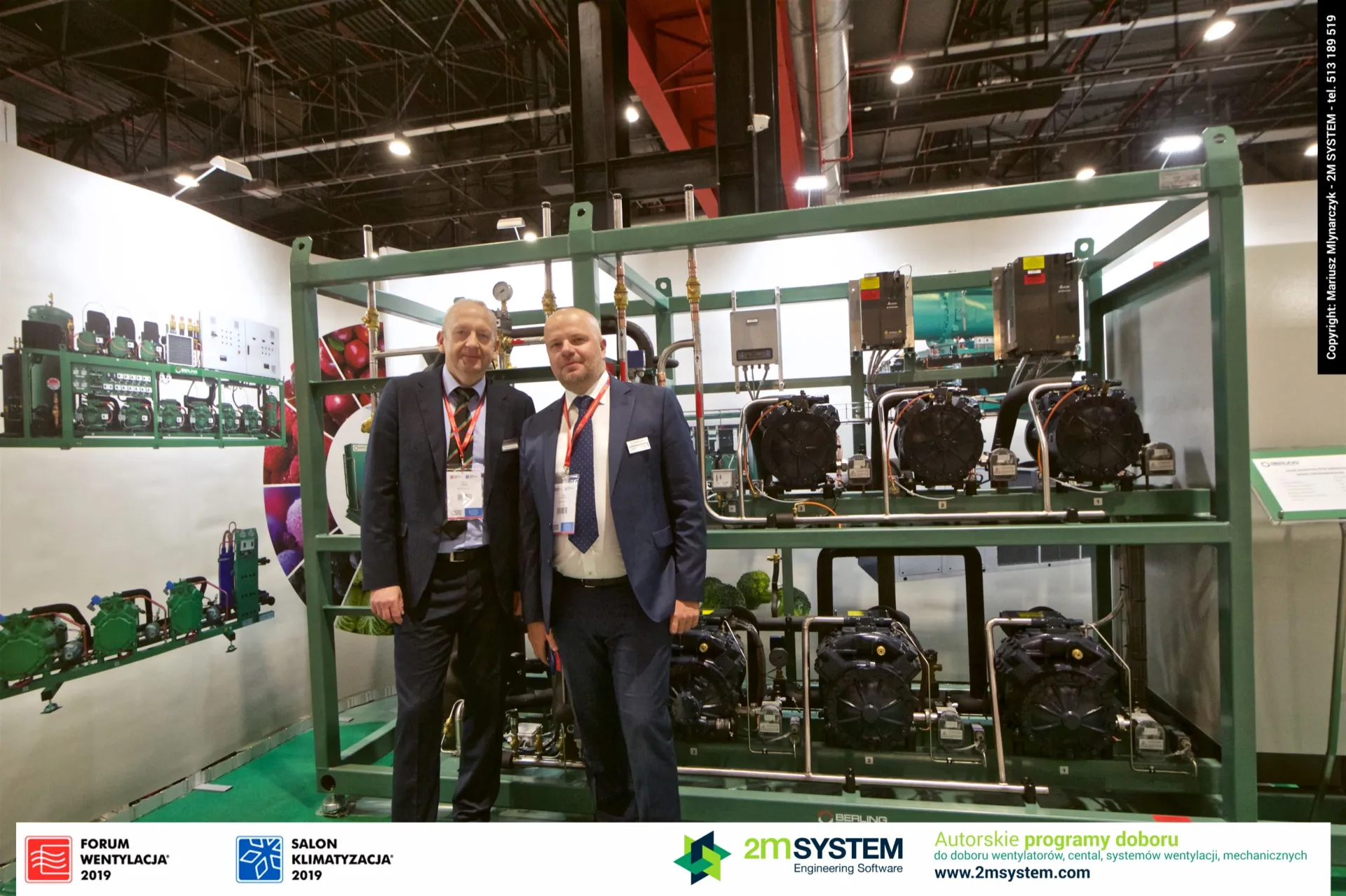 Berling compressor pack with six compressors and stand graphics at Forum Wentylacja 2019
