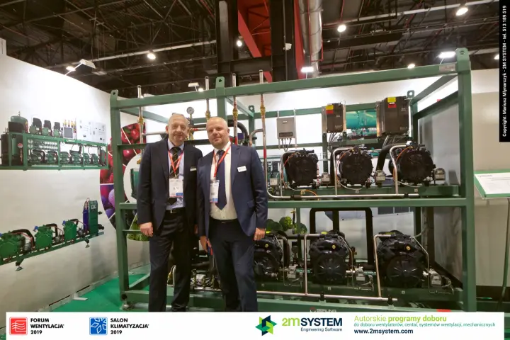 Berling compressor pack with six compressors and stand graphics at Forum Wentylacja 2019