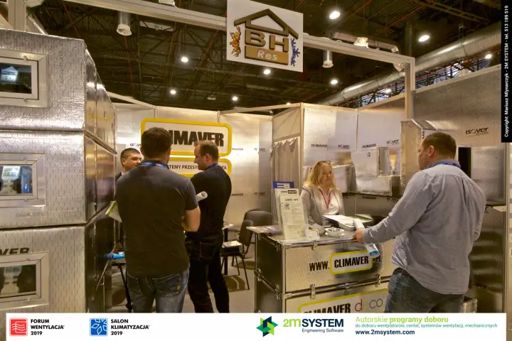 BH-Res stand with Climaver duct boxes and 'Climaver deco' counter at Forum Wentylacja 2019