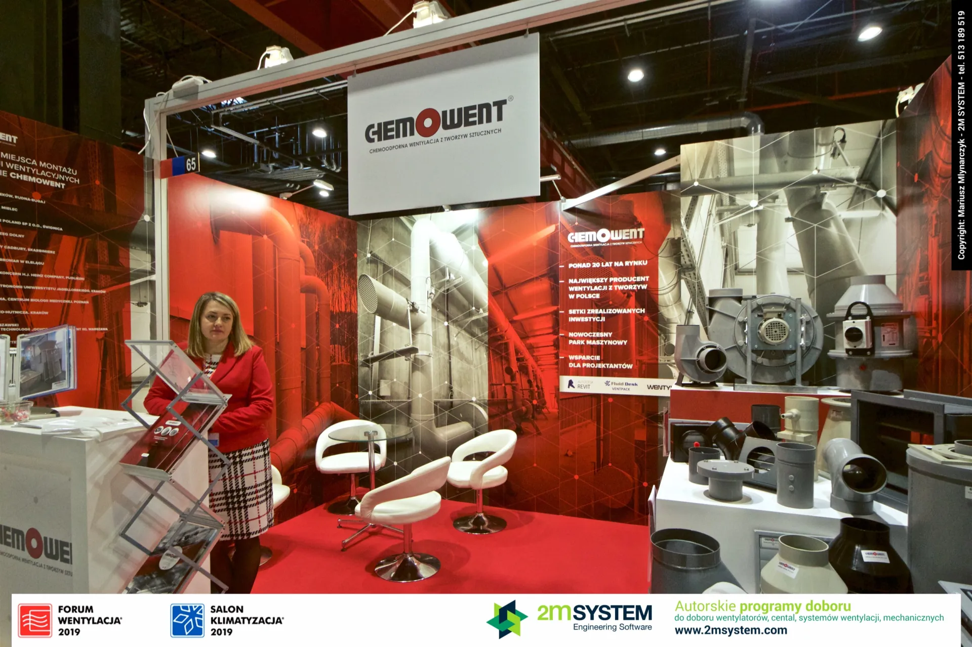 Chemowent stand 65 with plastic fans and chemical-resistant fittings at Forum Wentylacja 2019