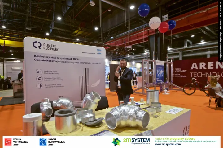 Climate Recovery lightweight pre-insulated duct fittings on display at Forum Wentylacja 2019