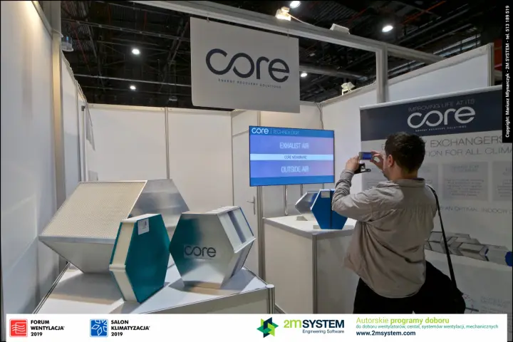 Core hexagonal membrane energy recovery cores on display at Forum Wentylacja 2019