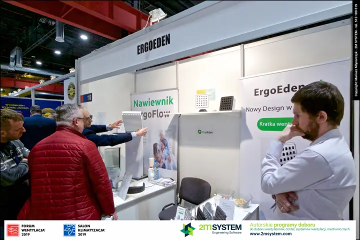 ErgoEden ventilation grilles and air inlet shown to visitors at Forum Wentylacja 2019