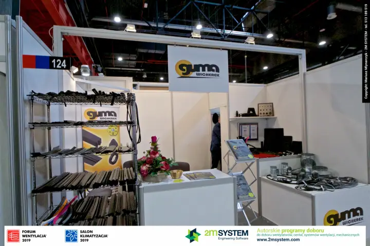 Guma Wicherek stand 124 with rubber seal profiles and gasketed duct fittings at Forum Wentylacja 2019