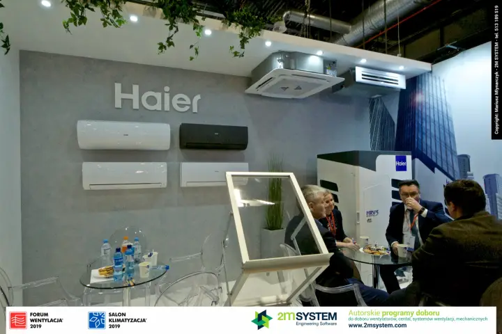 Haier wall-mounted split units, cassette and MRV5 outdoor unit at Forum Wentylacja 2019