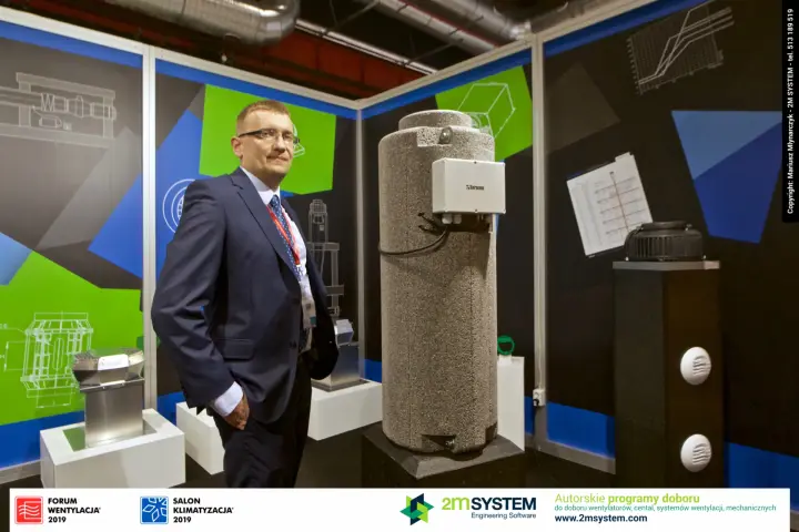 Harmann residential chimney ventilation set with roof fans on plinths at Forum Wentylacja 2019