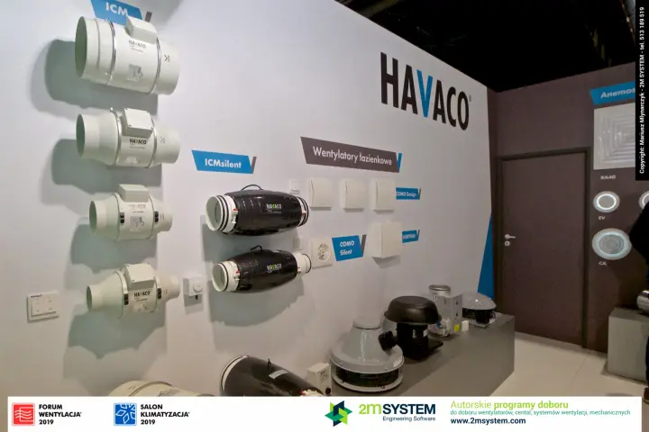 Havaco ICM and ICMsilent duct fans with bathroom fan range at Forum Wentylacja 2019