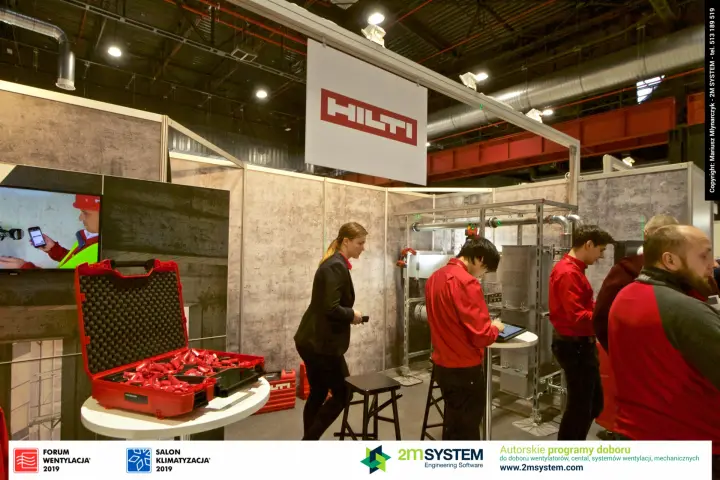 Hilti installation frame demo and an open red tool case