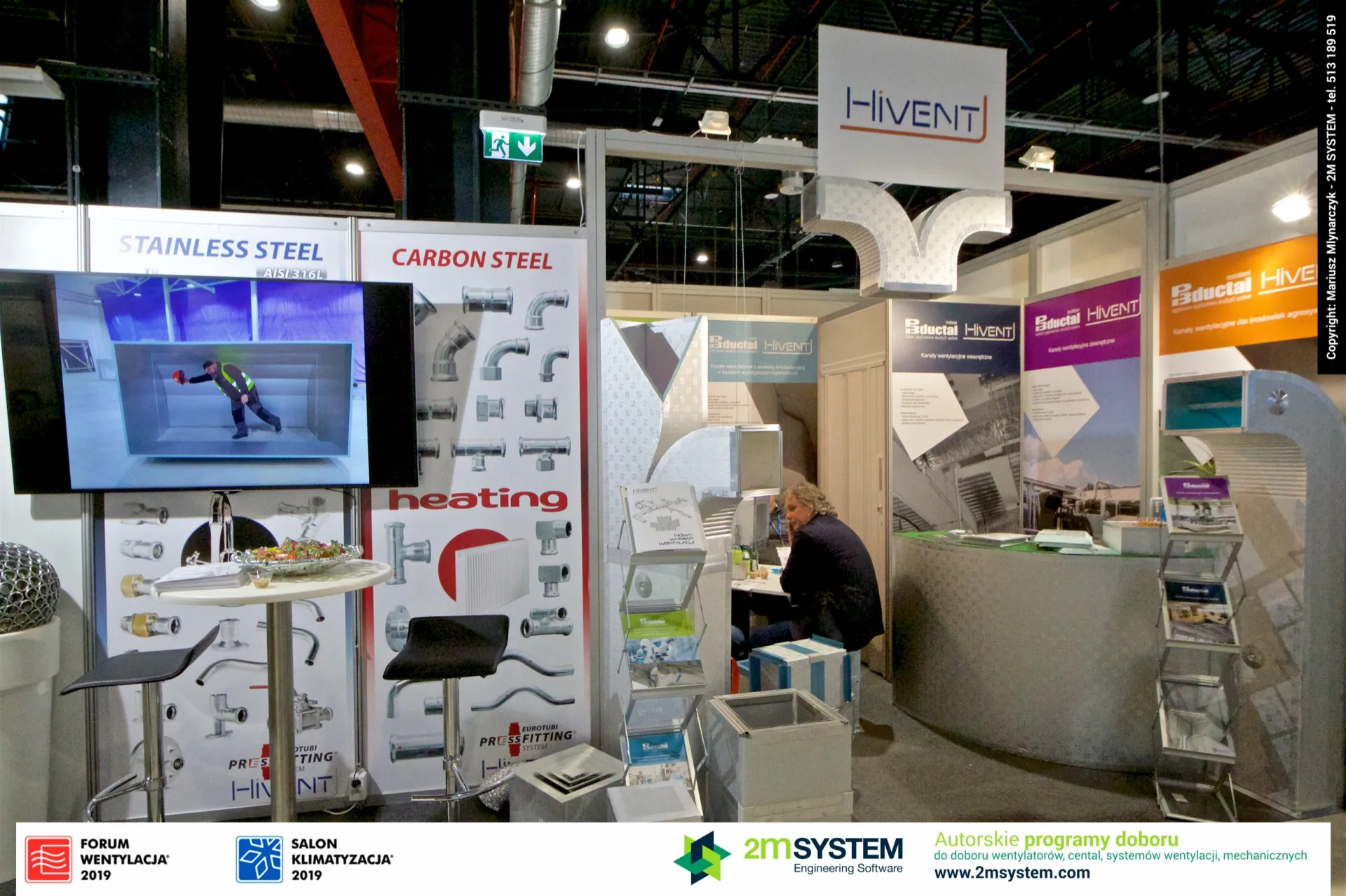 Hivent stand with P3ductal panel ducts and press-fitting displays at Forum Wentylacja 2019