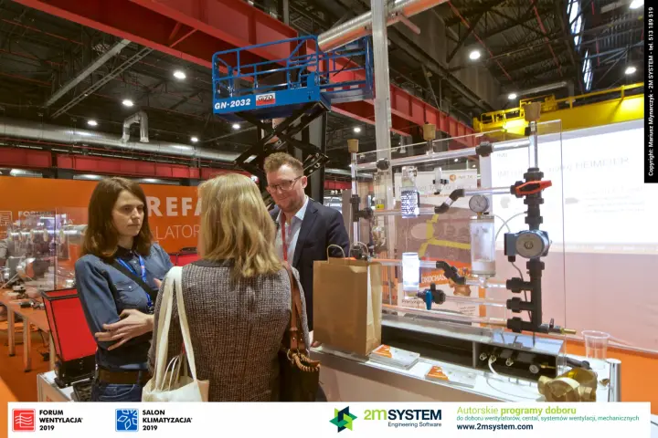 IMI hydronic demonstration rig with circulator pump and valves at Forum Wentylacja 2019