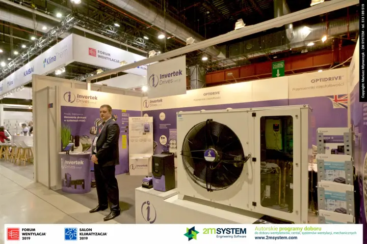 Invertek Drives stand with a condensing unit and Optidrive inverters at Forum Wentylacja 2019