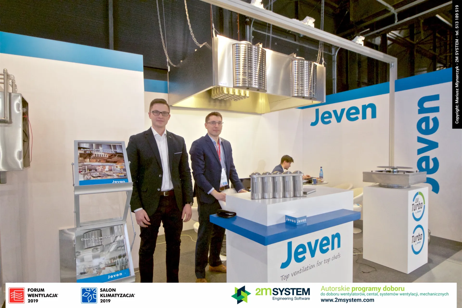 Jeven staff portrait under the kitchen ventilation hood at Forum Wentylacja 2019