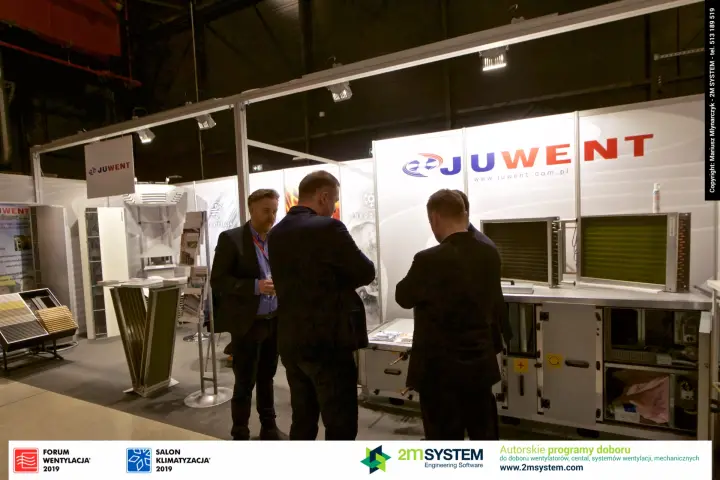 Juwent heat exchanger coils on top of an open air handling unit at Forum Wentylacja 2019