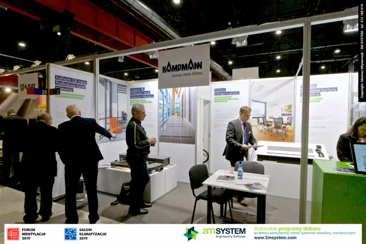 Kampmann stand with Katherm trench heaters and KaDeck cassette unit at Forum Wentylacja 2019