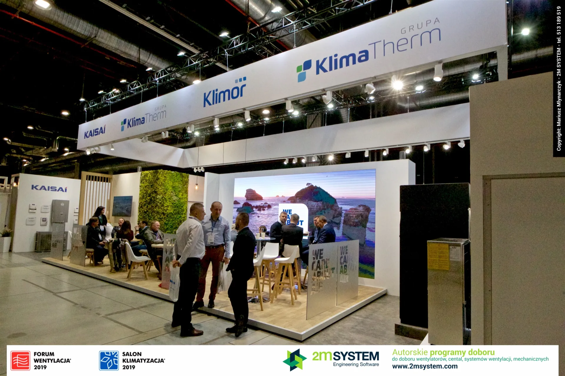 Klima-Therm group stand with Klimor and Kaisai brands on the fascia at Forum Wentylacja 2019