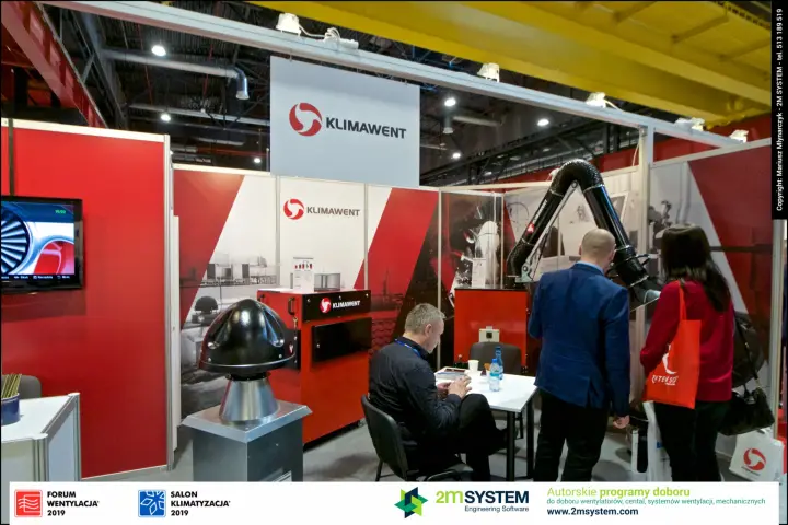 Klimawent stand with fume extraction arm and roof cowl on display
