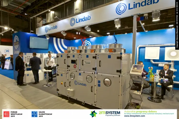 Lindab air handling unit at the front of stand 73