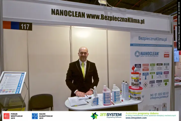 Nanoclean stand 117 with air conditioning disinfection products