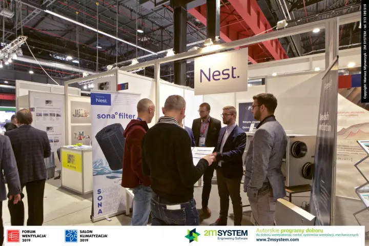 Nest stand with sona filter roll-up and heat recovery unit at Forum Wentylacja 2019