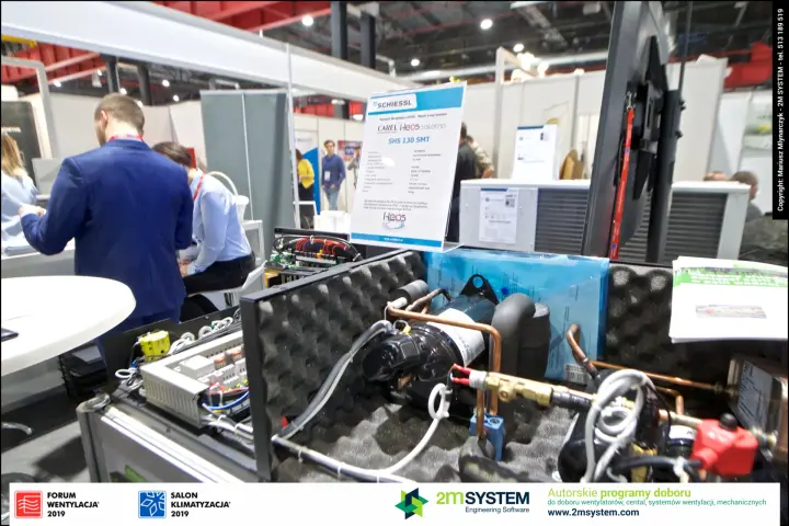 Open Carel Heos condensing unit SHS 130 SMT shown by Schiessl