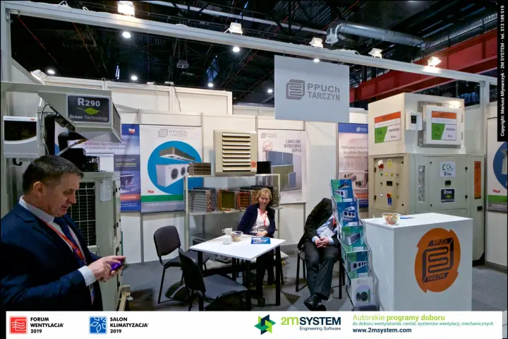 PPUCh Tarczyn shell-scheme stand with heat exchangers and R290 units at Forum Wentylacja 2019