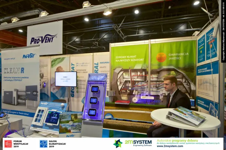 Pro-Vent stand with PROVENT-GEO ground heat exchanger model and controller tower at Forum Wentylacja 2019