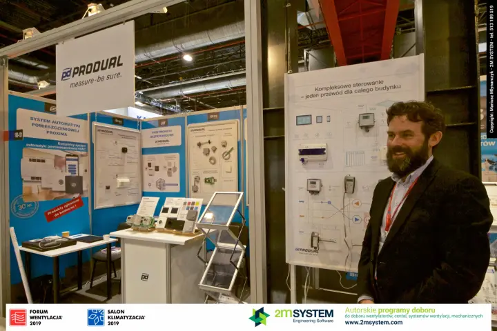 Produal stand promoting the Proxima room automation system at Forum Wentylacja 2019
