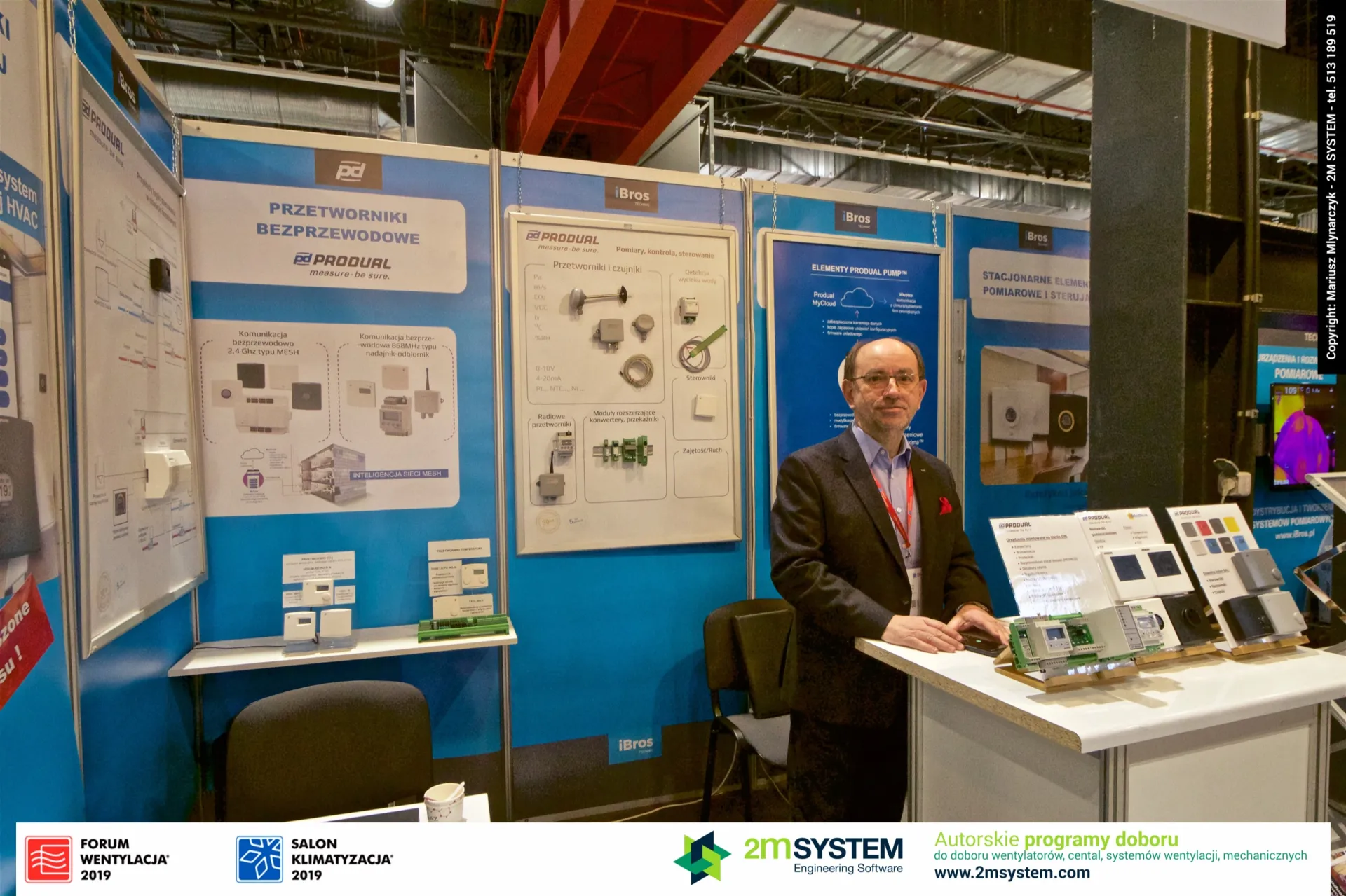 Produal wireless transmitters and sensors on display boards at Forum Wentylacja 2019