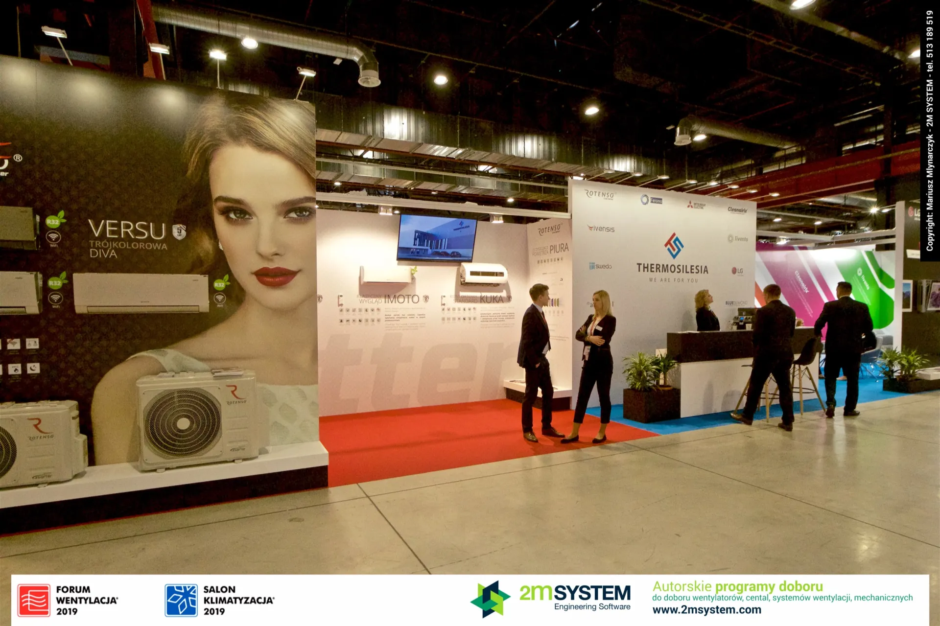Rotenso split air conditioners next to the Thermosilesia counter at Forum Wentylacja 2019