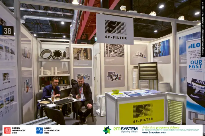 SF-Filter stand 38 with cartridge and panel filters on display