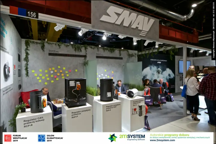 SMAY stand 156 with the RCP-R CAV regulator leading the product row at Forum Wentylacja 2019
