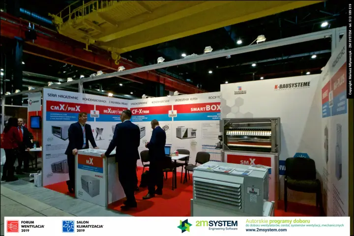 Tecnoclima and K-Bausysteme stand view with smX unit in front at Forum Wentylacja 2019
