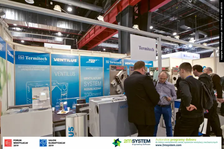 Termitech stand crowded around Ventilus and TQDinvent units at Forum Wentylacja 2019