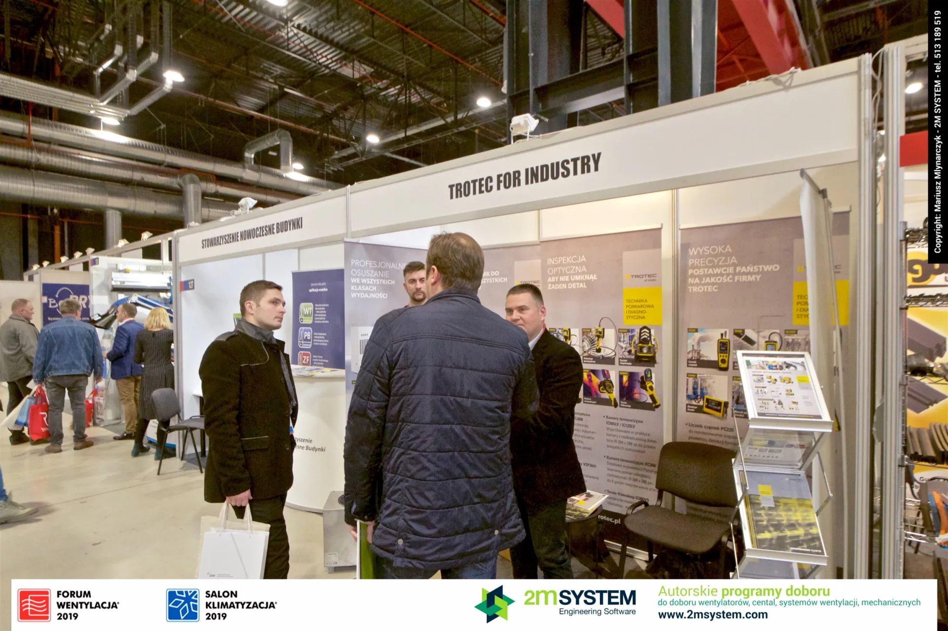 Trotec for Industry booth with measuring instruments and dehumidification posters at Forum Wentylacja 2019