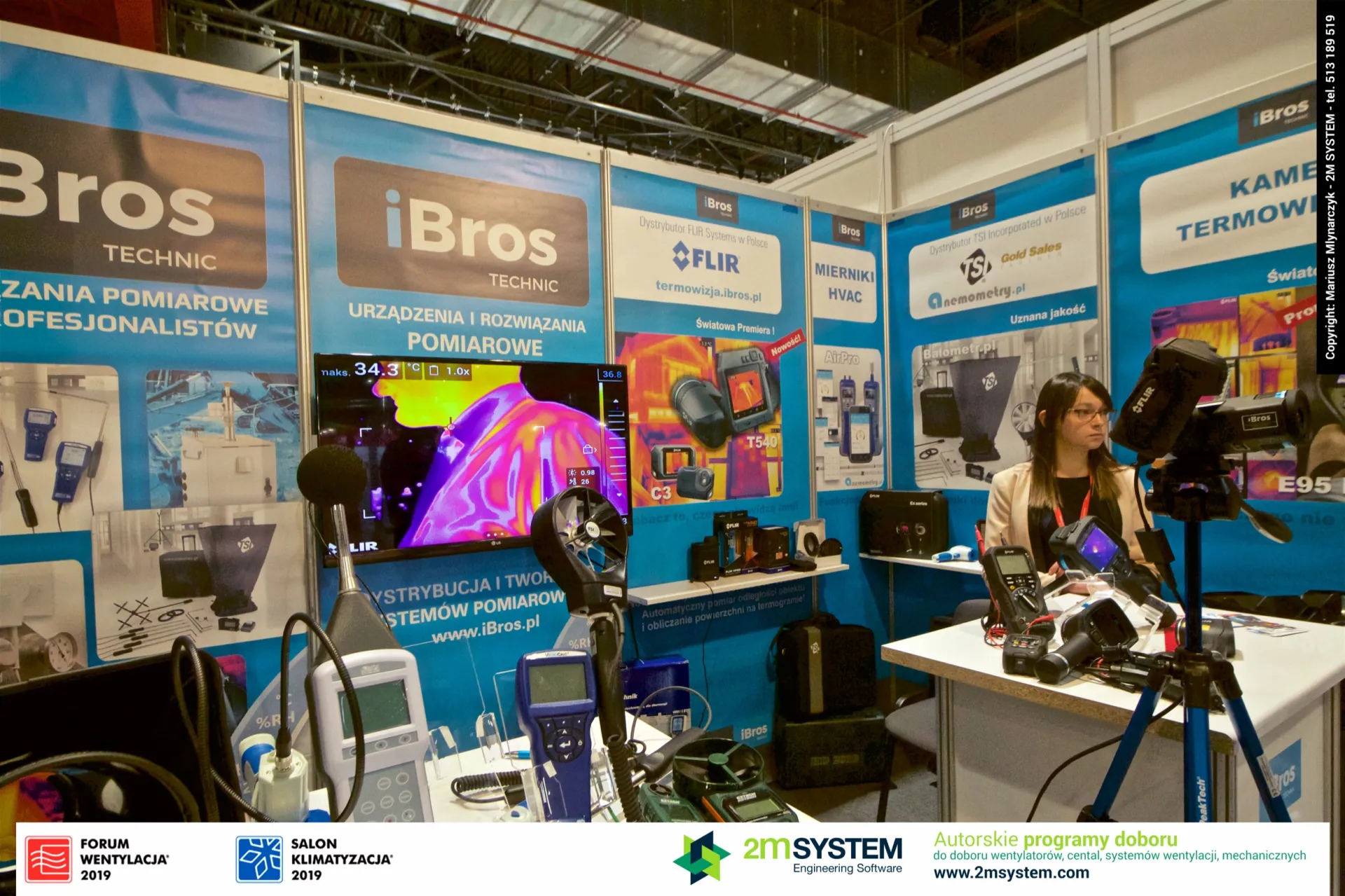 Vane anemometer, sound meter and FLIR cameras at the iBros Technic stand at Forum Wentylacja 2019