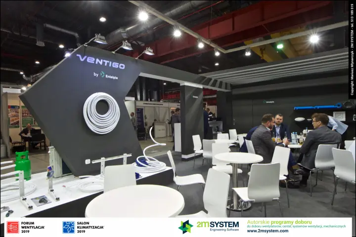 Ventigo installation accessories beside the Entalpia meeting area at Forum Wentylacja 2019