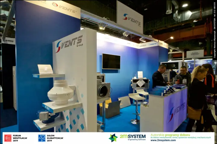 Vents Group display column with VK 150 EC inline duct fan