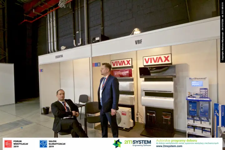 Vivax indoor units and BlueDiamond condensate pumps at the VRF stand at Forum Wentylacja 2019