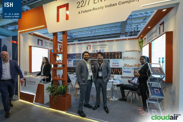 22/7 Enterprise stand with copper branch joints and refrigerant fittings
