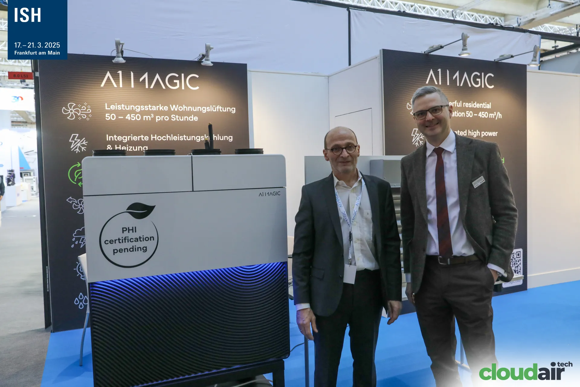 A1 Magic residential ventilation unit marked 'PHI certification pending' at ISH 2025