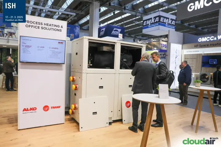 AL-KO and Trane "PROCESS HEATING & OFFICE SOLUTIONS" unit display at ISH 2025