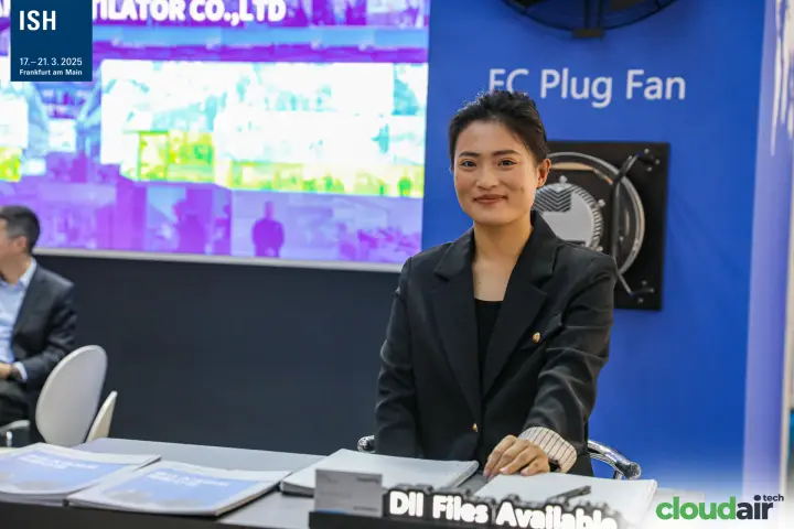 Bayoung counter with catalogues and a Dll Files Available sign at ISH 2025