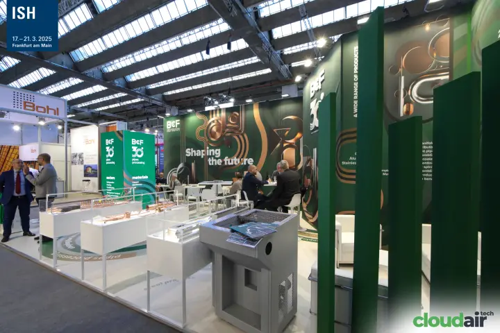 BcF copper tube assemblies, sheet metal cabinet and Shaping the future wall at ISH 2025