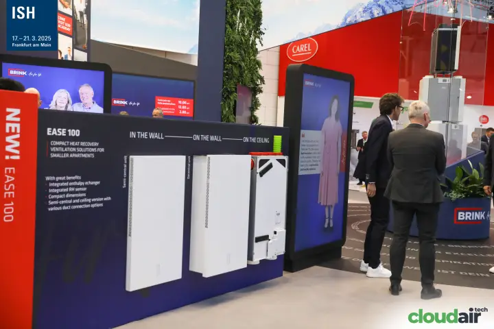 Brink EASE 100 compact heat recovery units for in-wall, on-wall and ceiling use