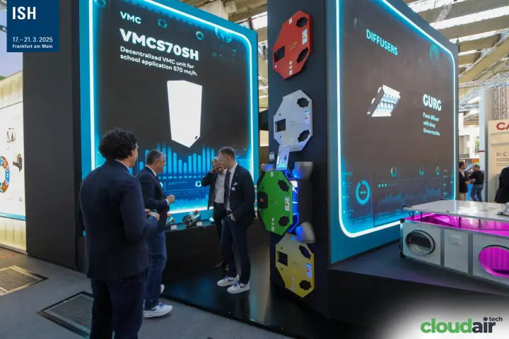 Brofer LED walls with VMCS70SH school unit and CURG panel diffuser at ISH 2025
